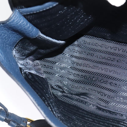 Prada Vitello, Navy, Leather, shoulder