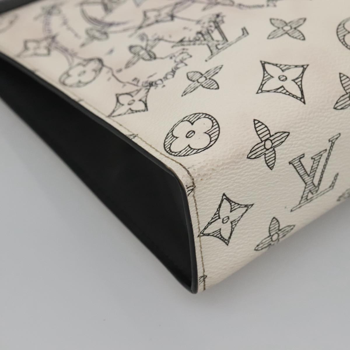 Louis Vuitton Savane, White, Canvas, clutch
