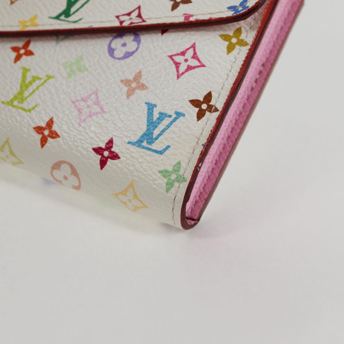 Louis Vuitton Sarah, White, Canvas, wallet