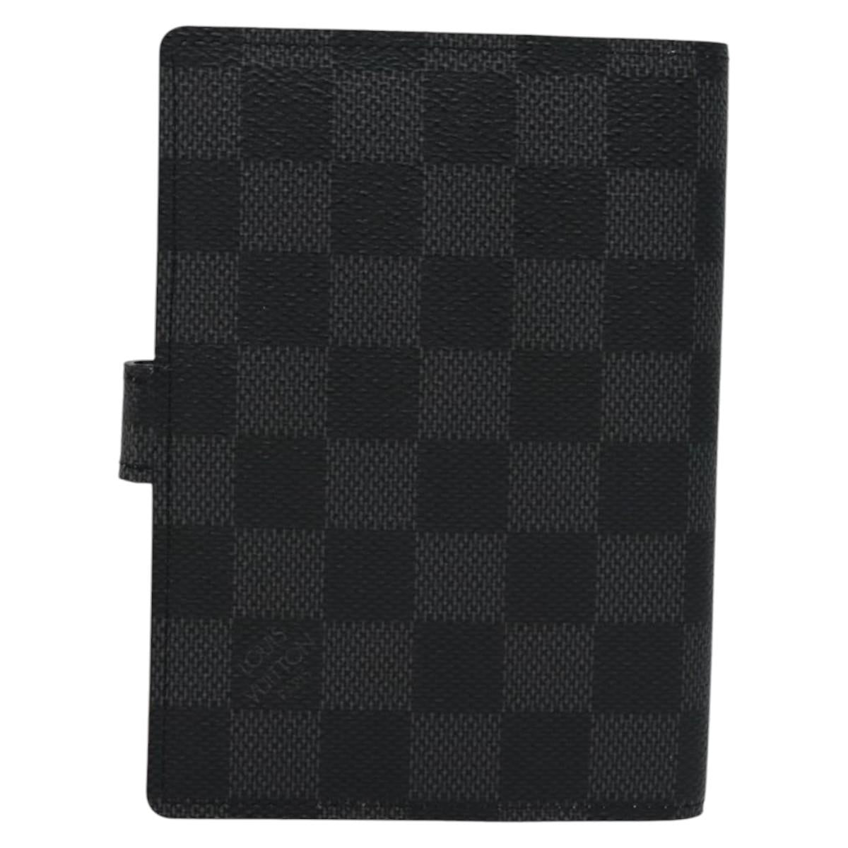 Louis Vuitton Agenda PM, Black, Canvas, wallet