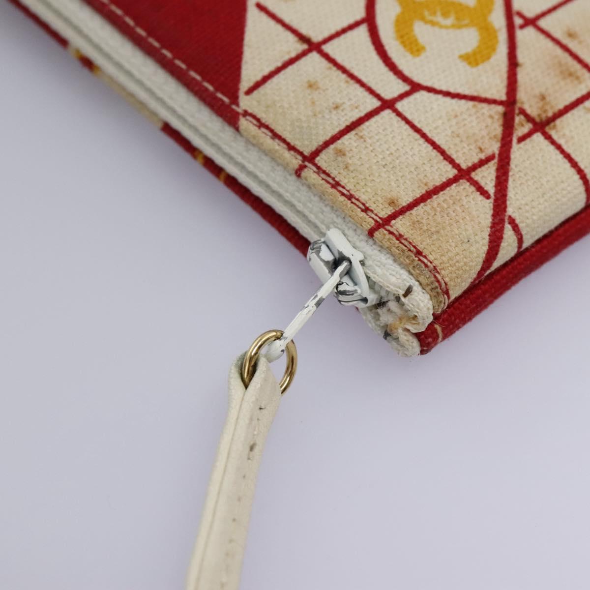 Chanel Coco Mark, Red, Canvas, shoulder