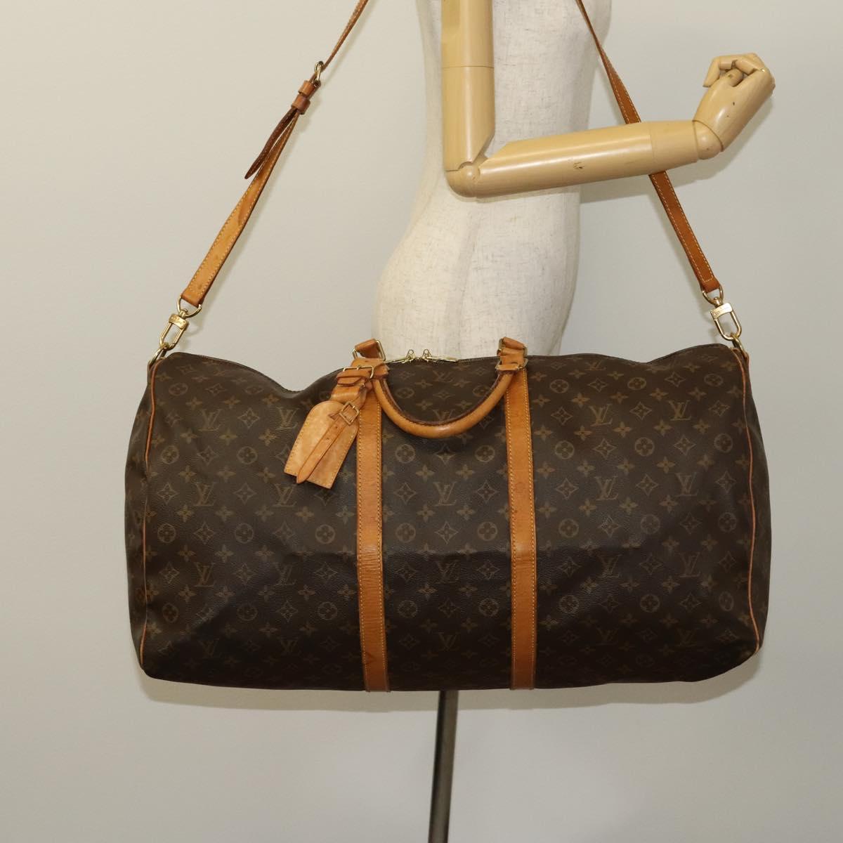 Louis Vuitton Keepall Bandoulière 60, Brown, Canvas, travel