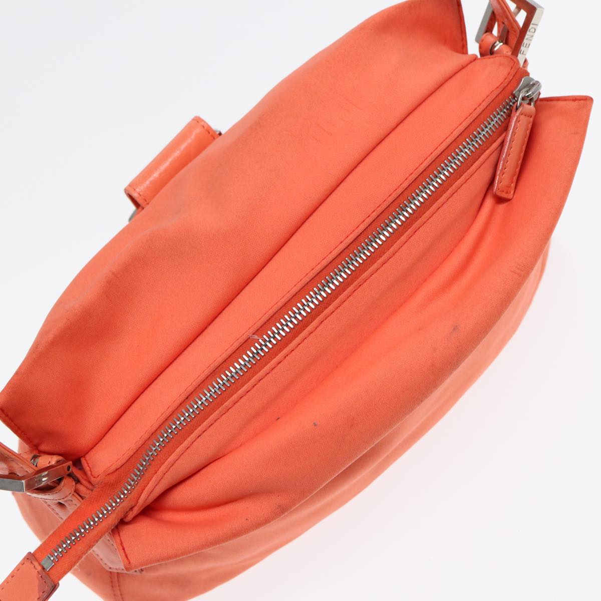 Fendi Mamma Baguette, Orange, Canvas, shoulder