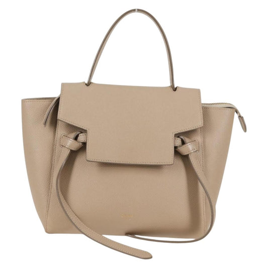 Céline Belt, Beige, Leather, handbag