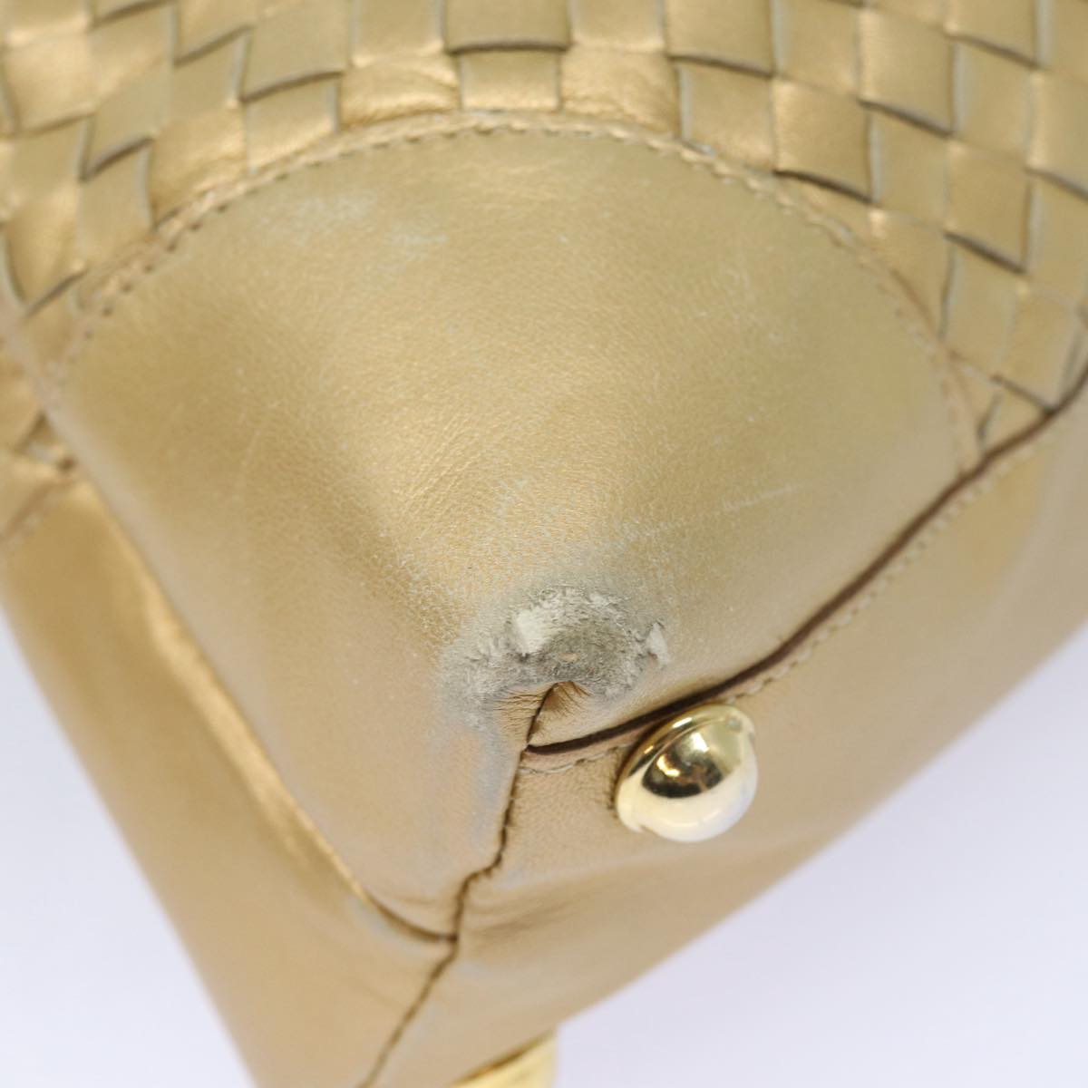 Bottega Veneta Intrecciato, Gold, Leather, handbag