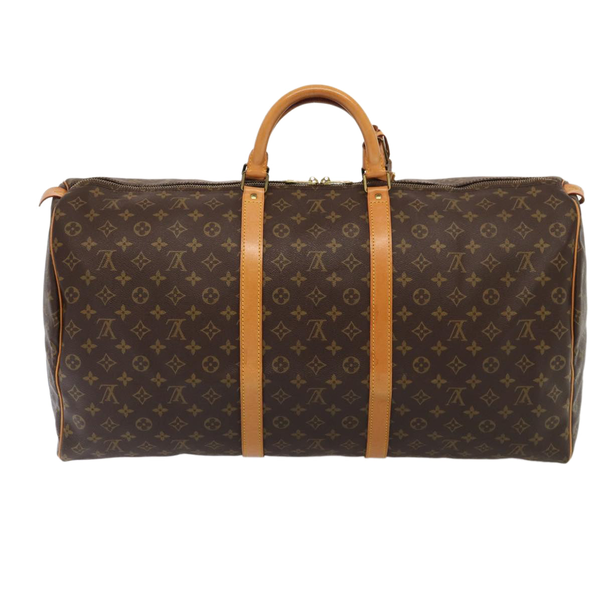 Louis Vuitton Keepall 60, Brown, Canvas, travel