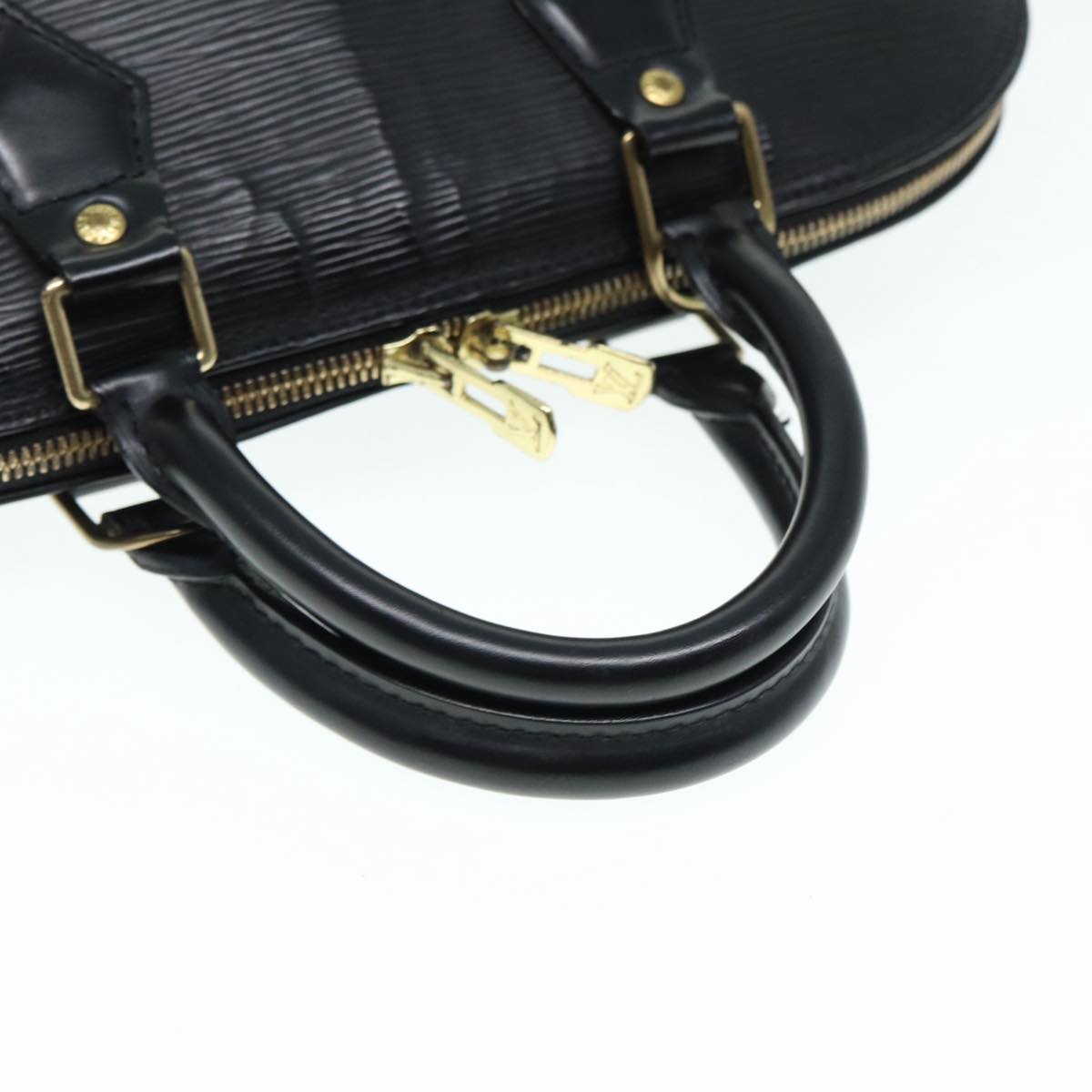 Louis Vuitton Alma, Black, Leather, handbag