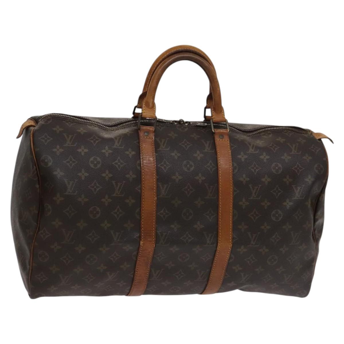 Louis Vuitton Keepall 50, Brown, Canvas, travel