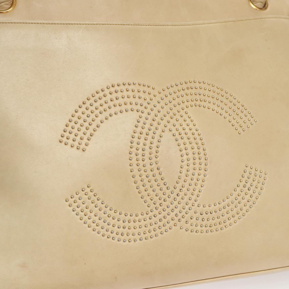 Chanel Coco Mark, Beige, Leather, shoulder