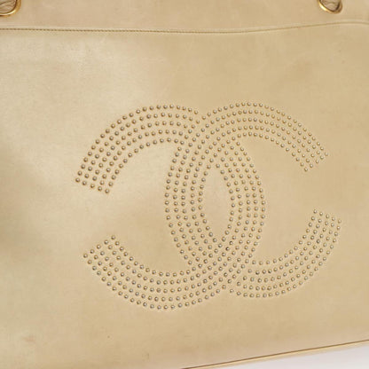 Chanel Coco Mark, Beige, Leather, shoulder