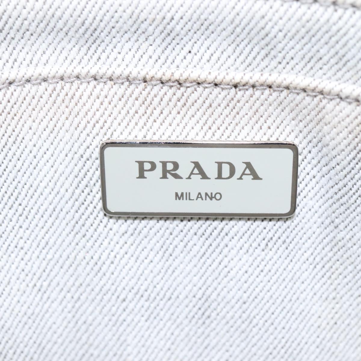 Prada Canapa, Grey, Denim - Jeans, handbag