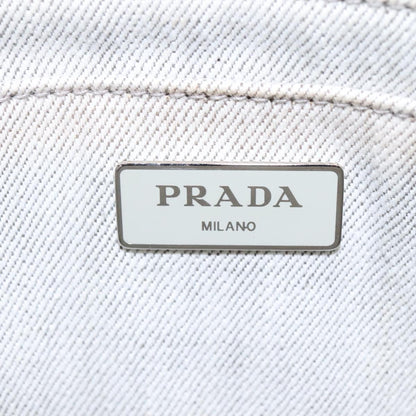 Prada Canapa, Grey, Denim - Jeans, handbag