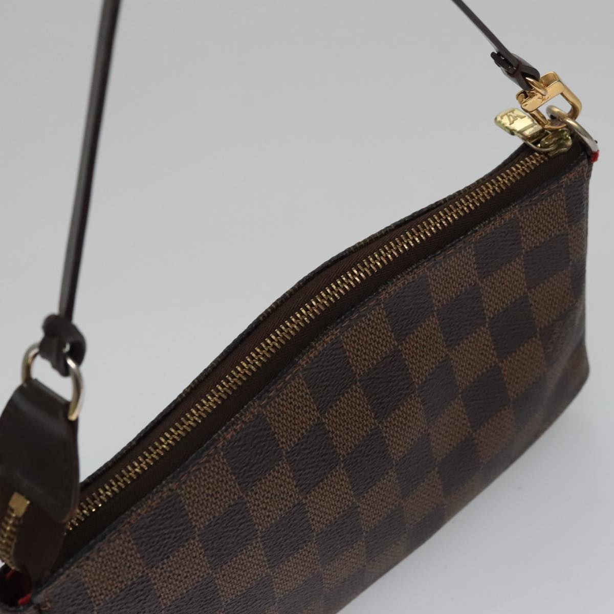 Louis Vuitton Pochette Accessoire, Brown, Canvas, clutch