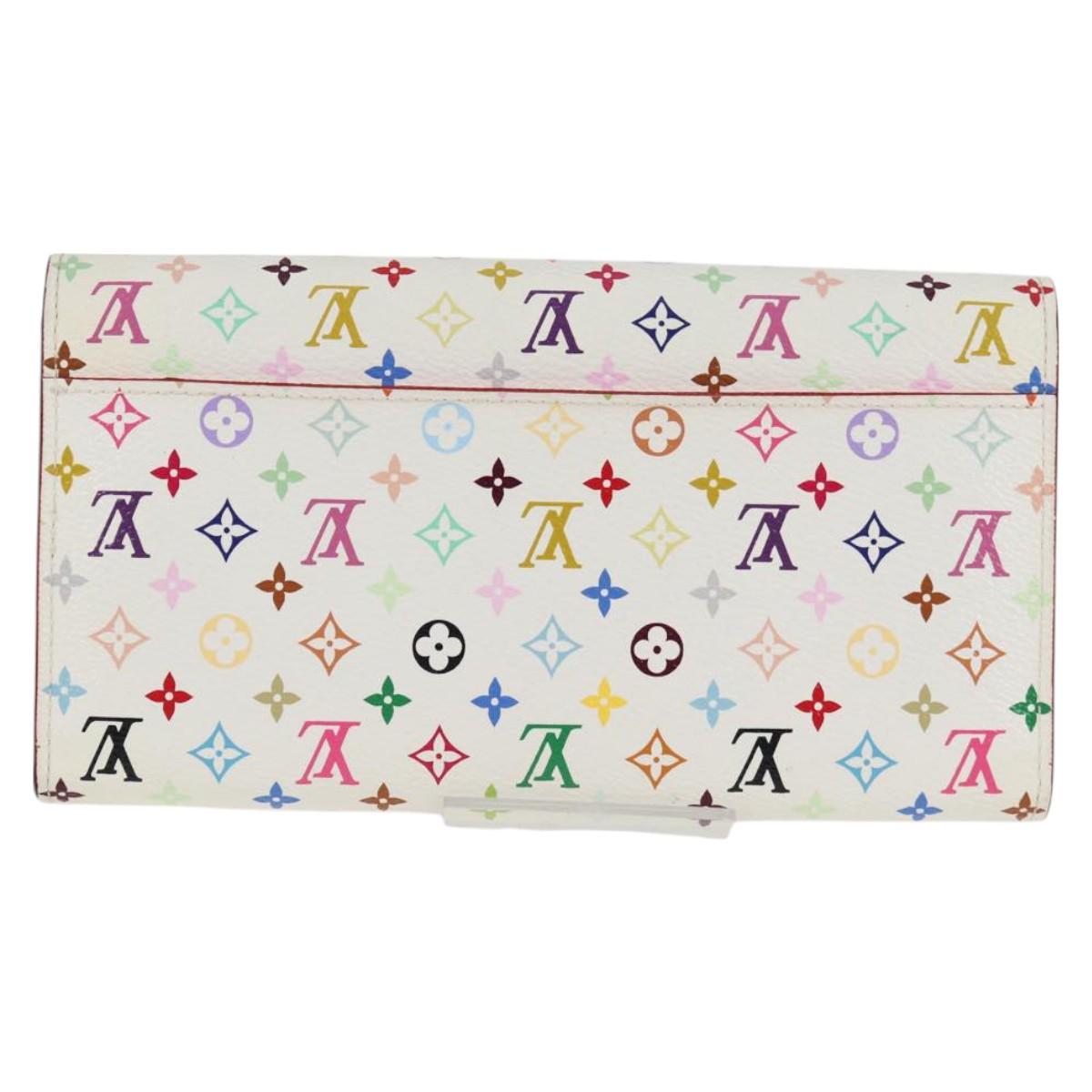 Louis Vuitton Sarah, White, Canvas, wallet