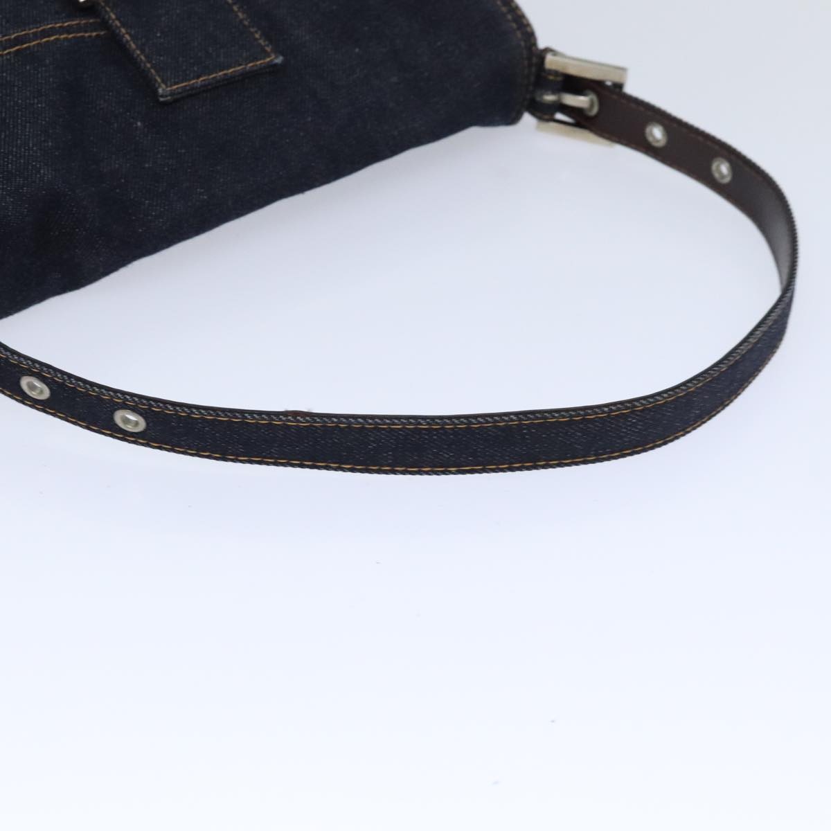 Fendi Mamma Baguette, Navy, Denim - Jeans, shoulder