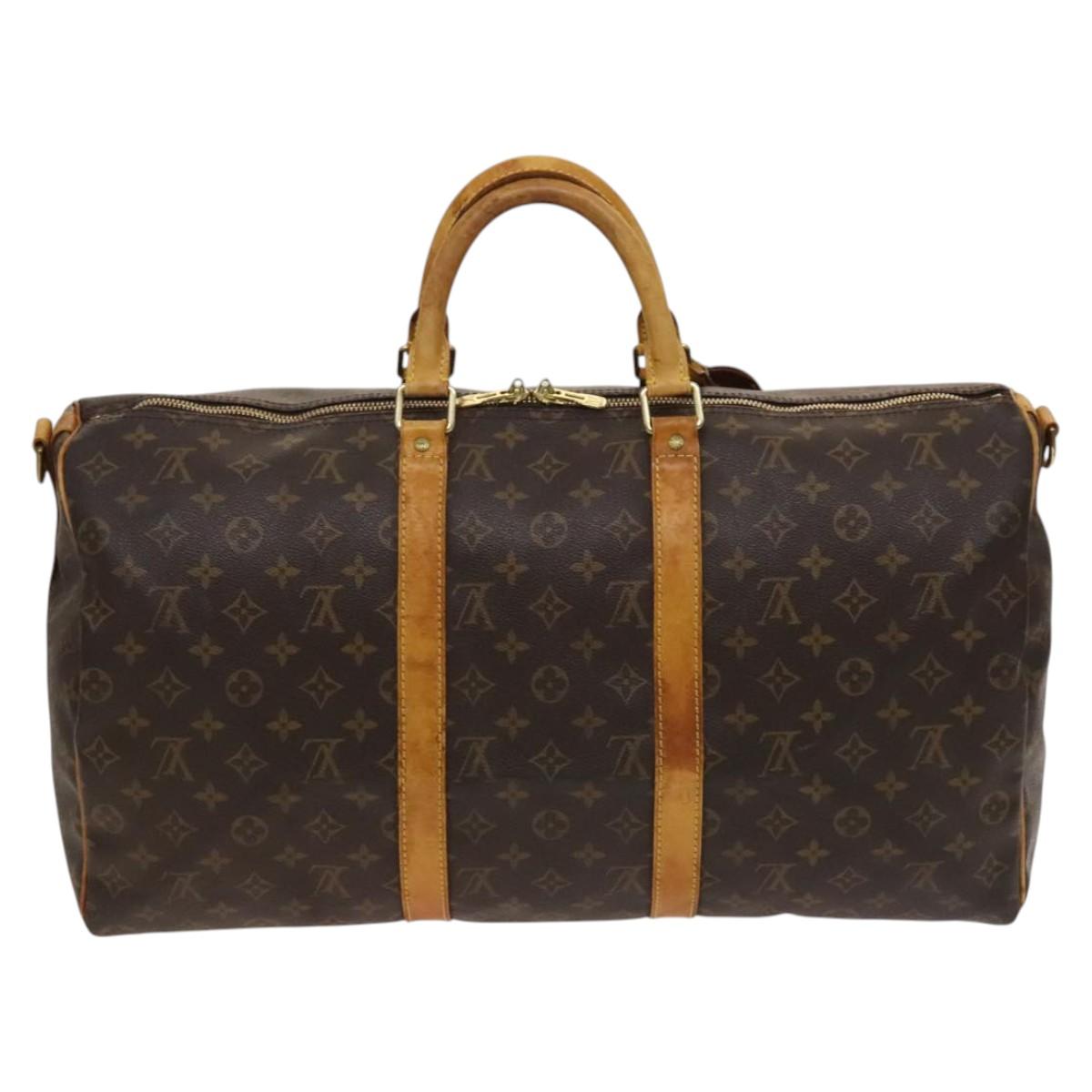Louis Vuitton Keepall Bandouliere 50, Brown, Canvas, travel
