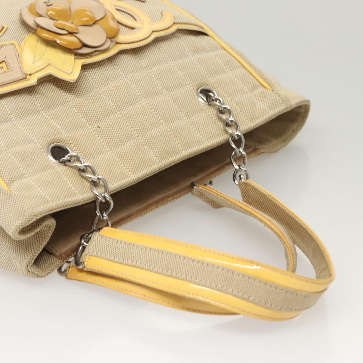 Chanel Camellia, Beige, Canvas, handbag