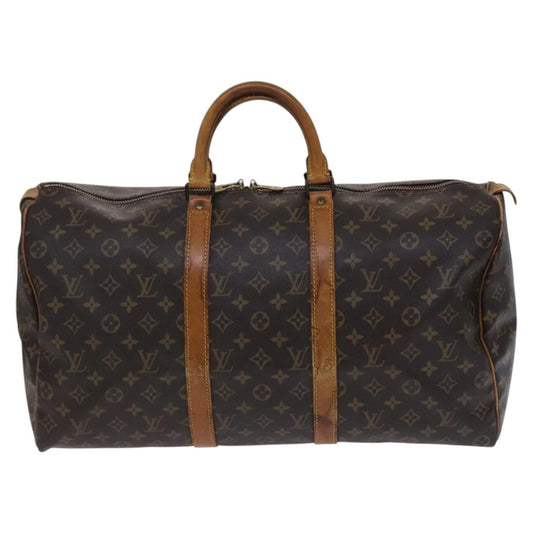 Louis Vuitton Keepall 50, Brown, Canvas, travel