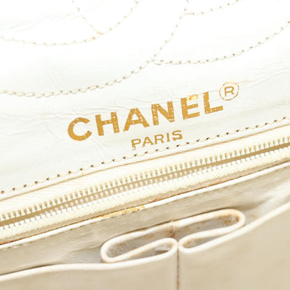 Chanel Double flap, White, Leather, handbag