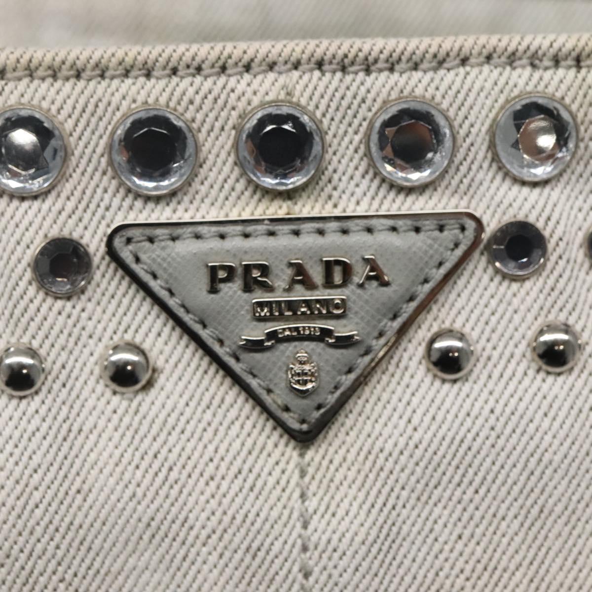 Prada Canapa, Grey, Denim - Jeans, handbag