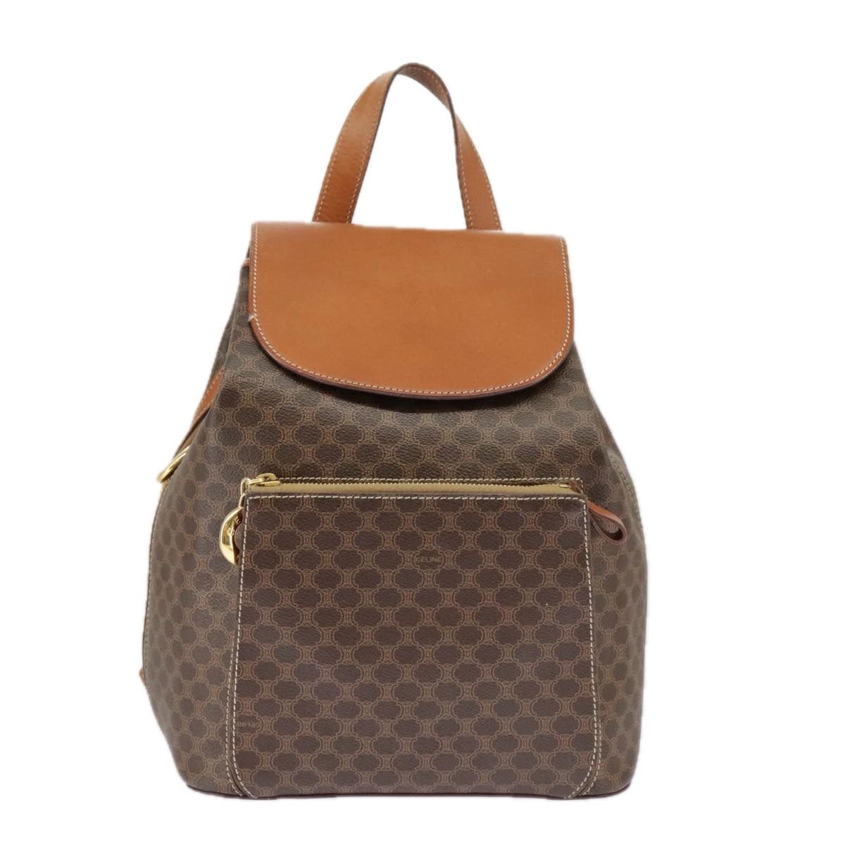 Céline Triomphe, Brown, Canvas, backpack