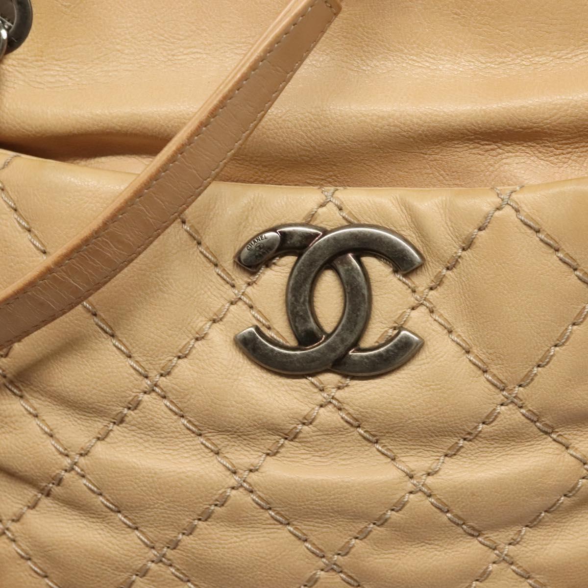 Chanel Wild stitch, Beige, Leather, shoulder