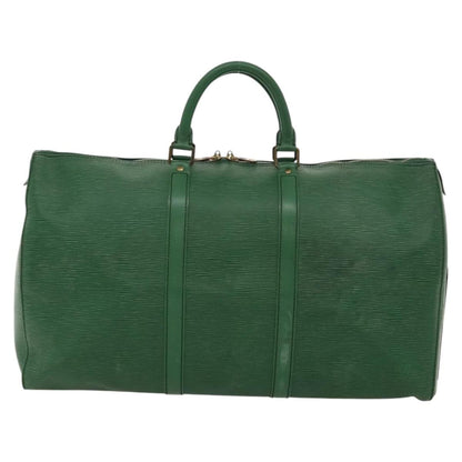Louis Vuitton Keepall 50, Green, Leather, travel