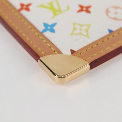 Louis Vuitton Pochette Clés, White, Canvas, wallet