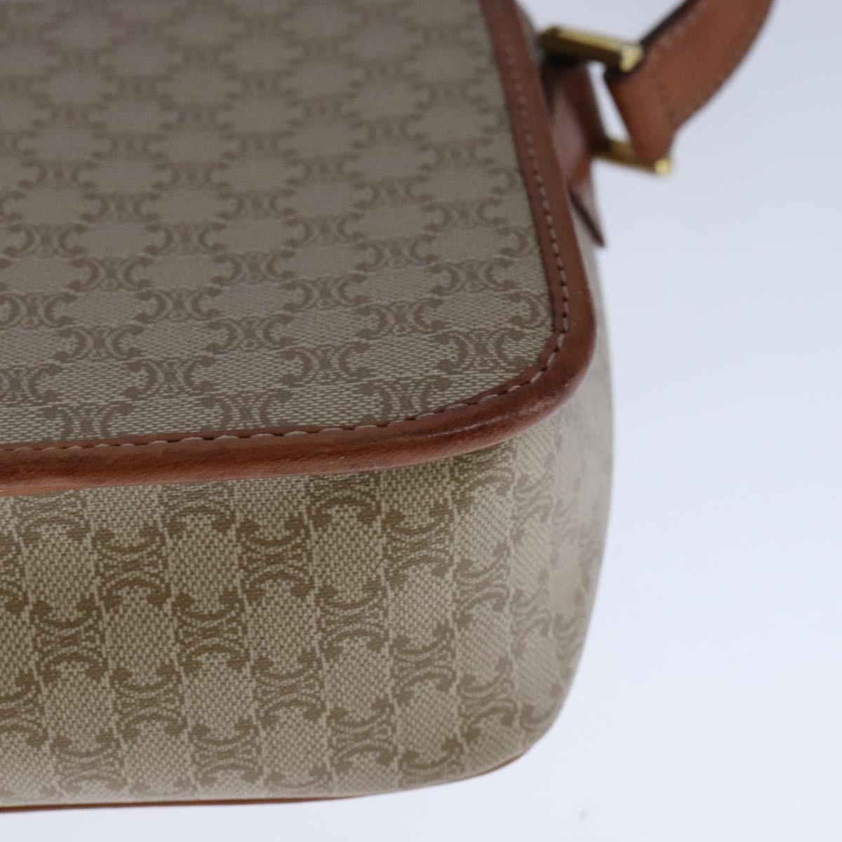 Céline Macadam, Beige, Canvas, shoulder