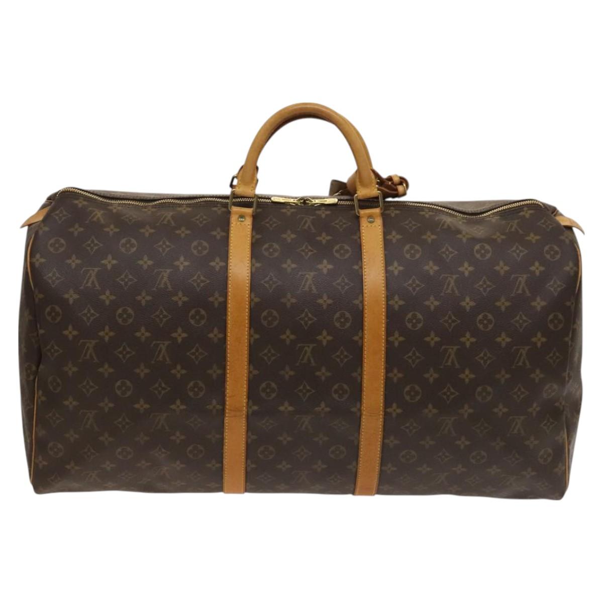 Louis Vuitton Keepall 60, Brown, Canvas, travel