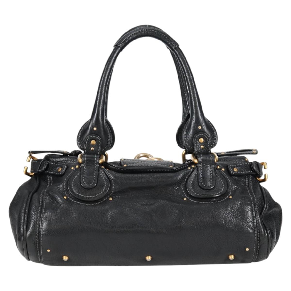Chloé Paddington, Black, Leather, handbag
