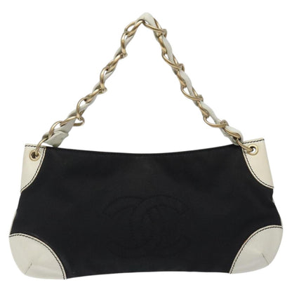 Chanel Coco Mark, Black, Canvas, shoulder
