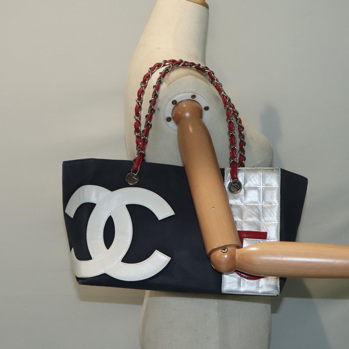 Chanel Numero 5, Navy, Canvas, tote