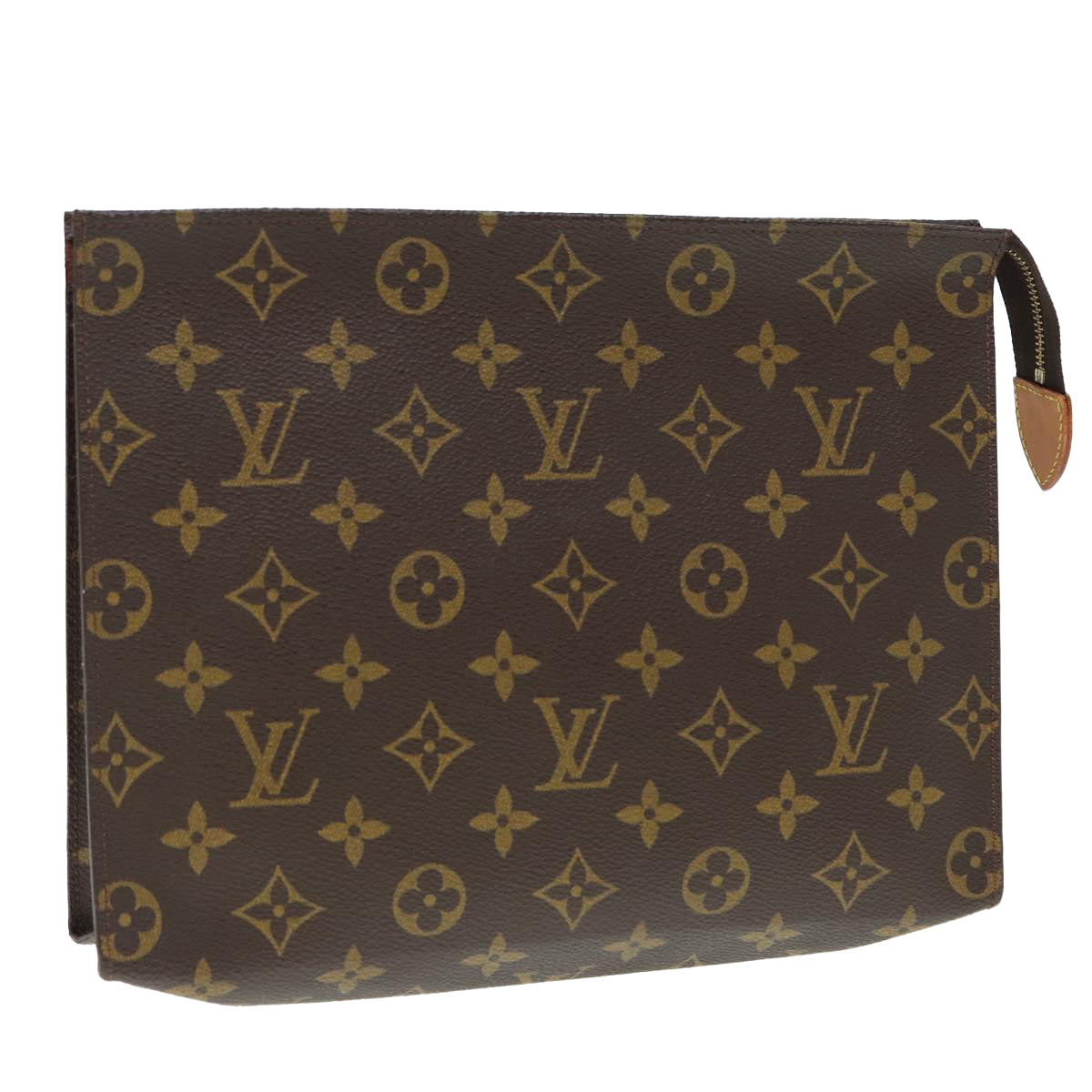 Louis Vuitton Poche Toilette, Brown, Canvas, clutch