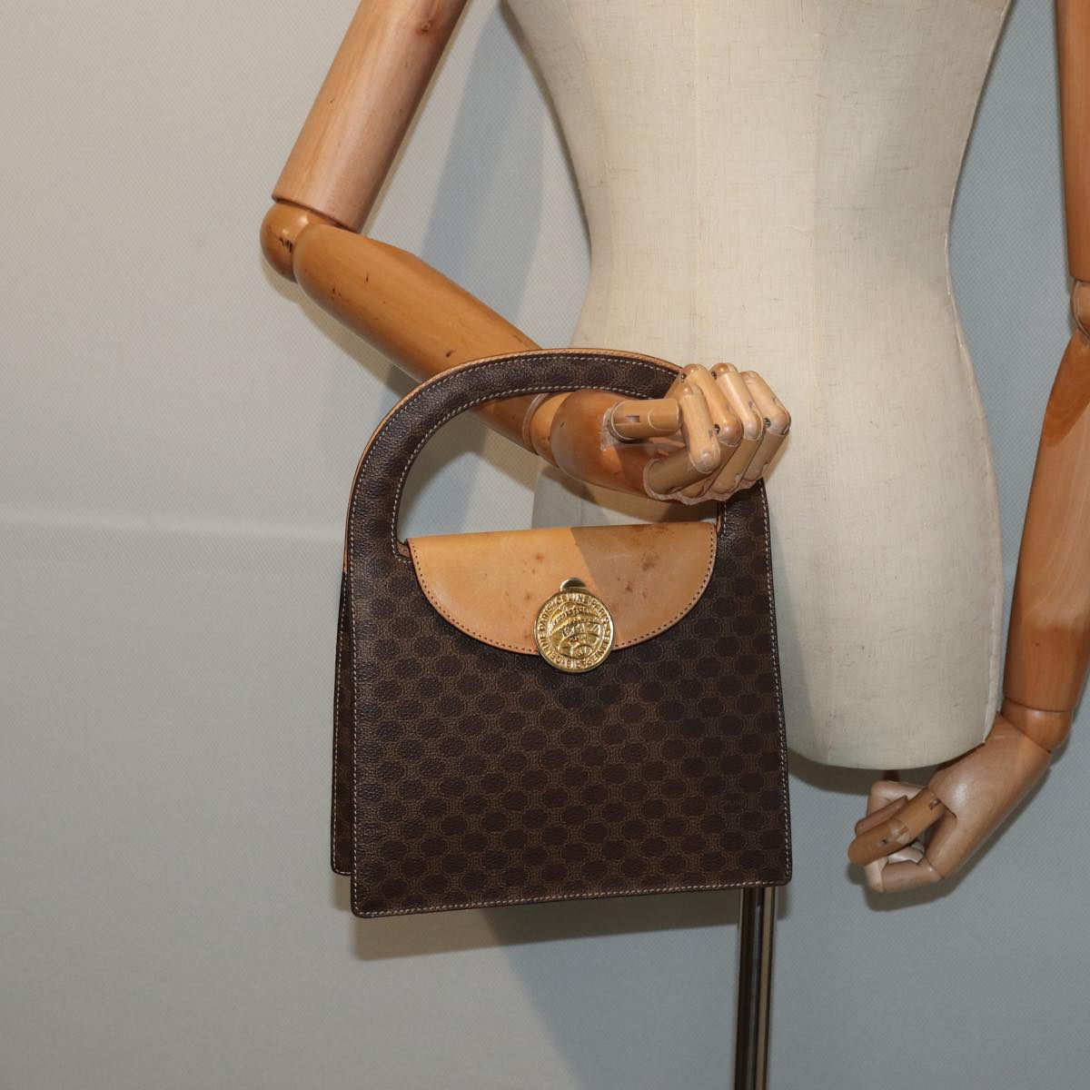 Céline Macadam, Brown, Canvas, handbag