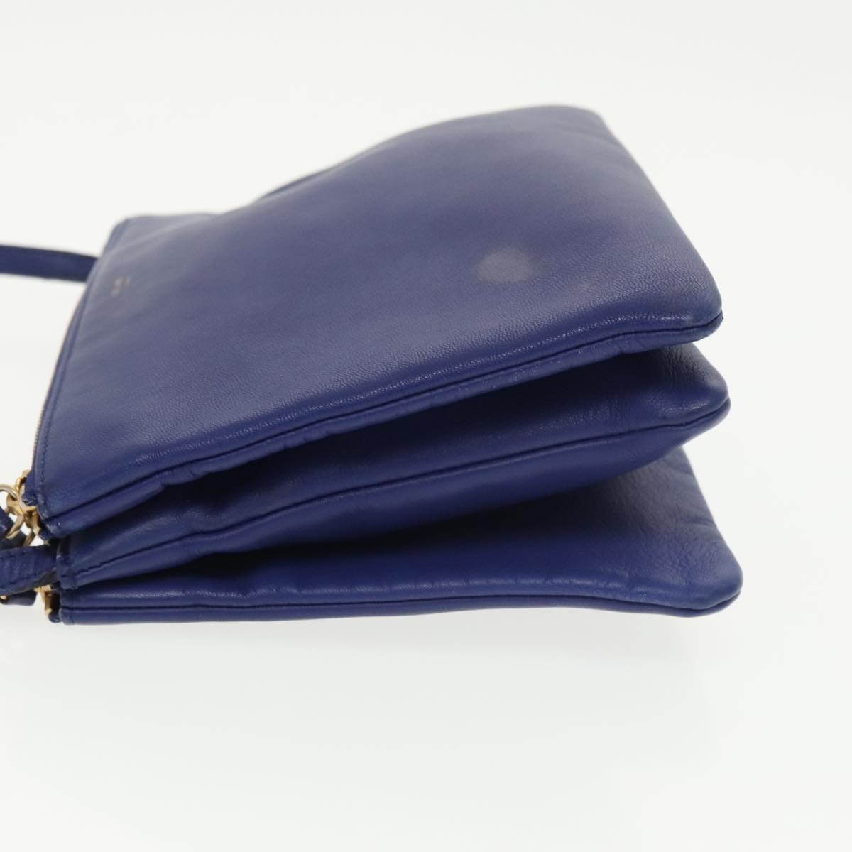 Céline Trio, Blue, Leather, shoulder