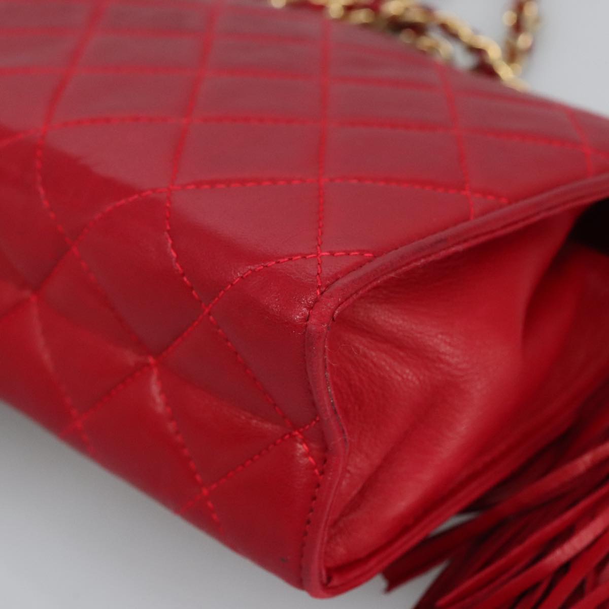 Chanel Cc, Red, Calfskin, shoulder