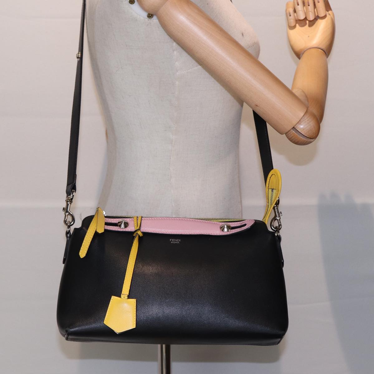 Fendi By The Way, Black, Leather, handbag