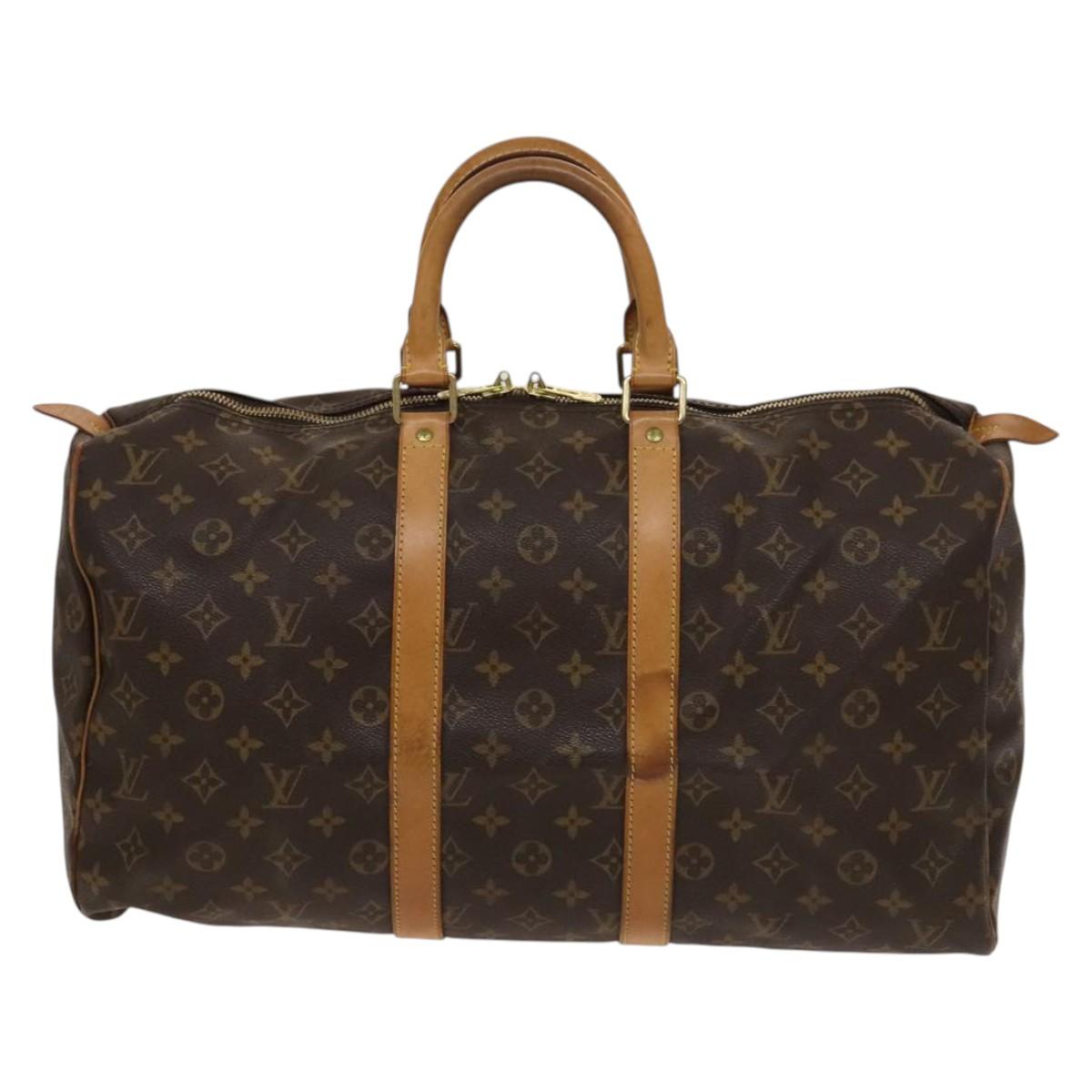 Louis Vuitton Keepall 45, Brown, Canvas, travel
