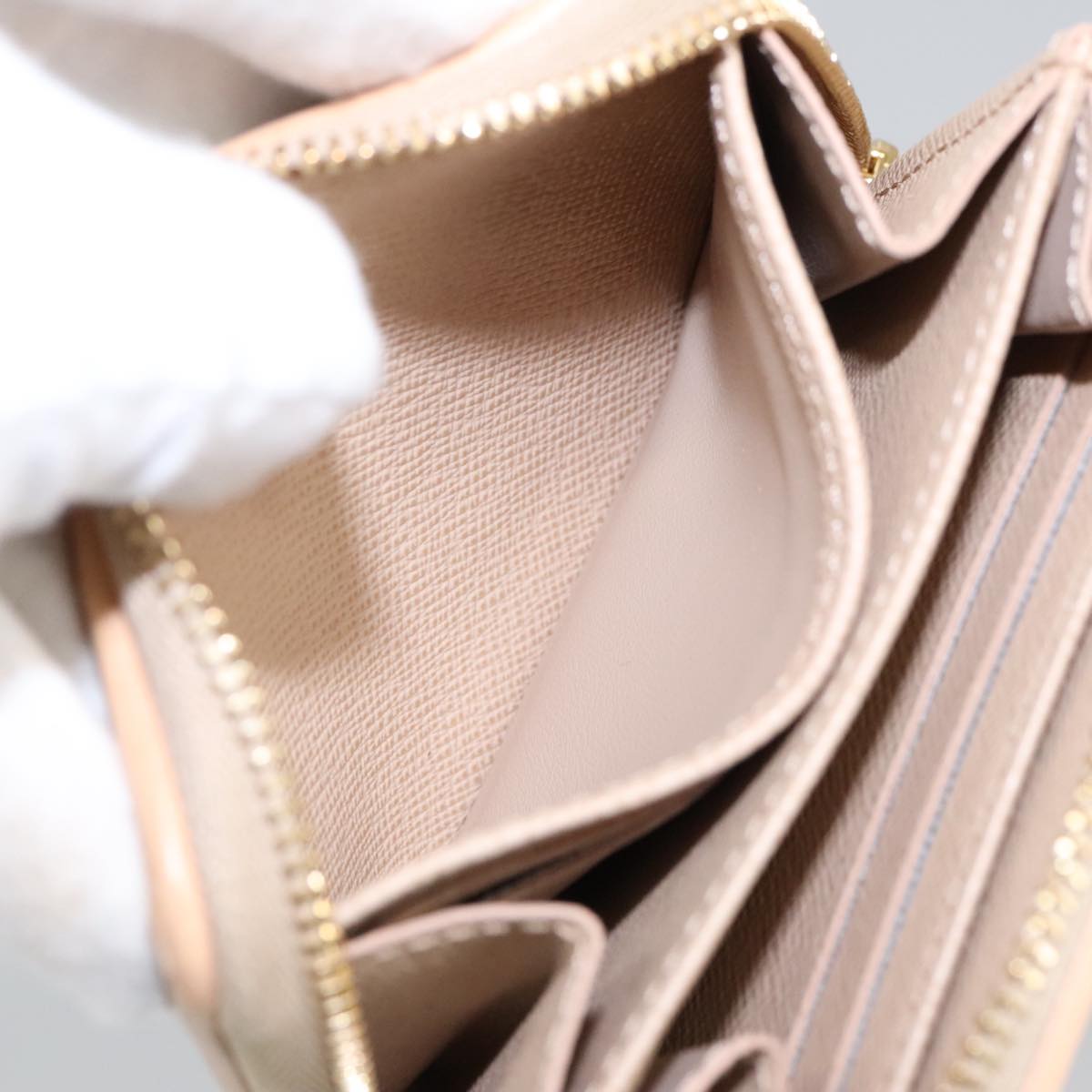 Louis Vuitton Zippy coin purse, Gold, Canvas, wallet