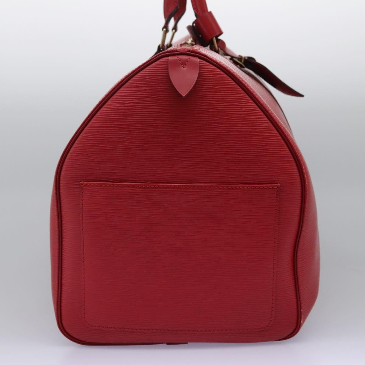 Louis Vuitton Keepall 55, Red, Leather, travel