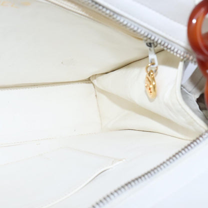 Chanel Cc, White, Leather, shoulder