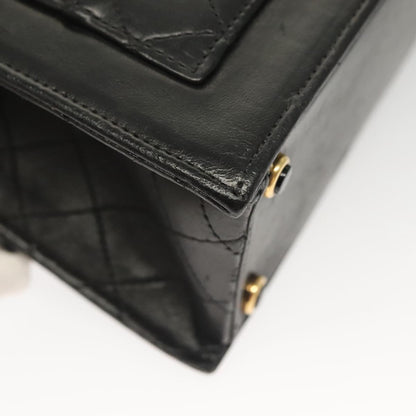 Chanel Trapèze, Black, Leather, shoulder