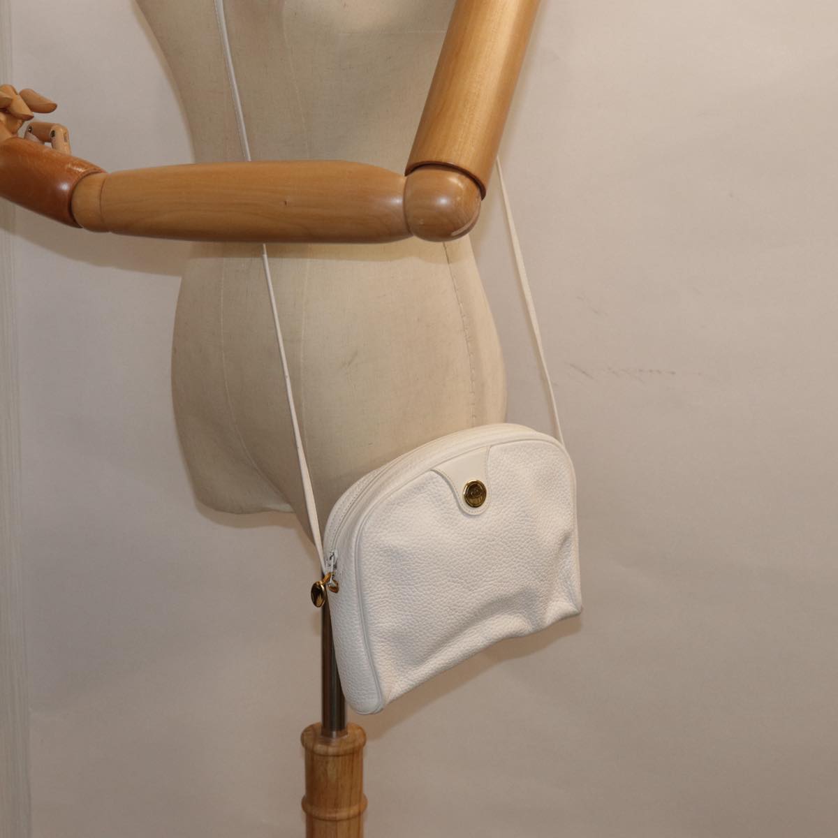 Dior CD, White, Leather, shoulder