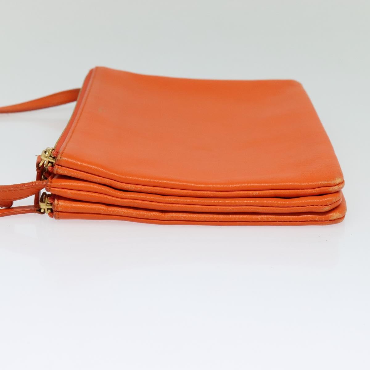 Céline Trio, Orange, Leather, shoulder