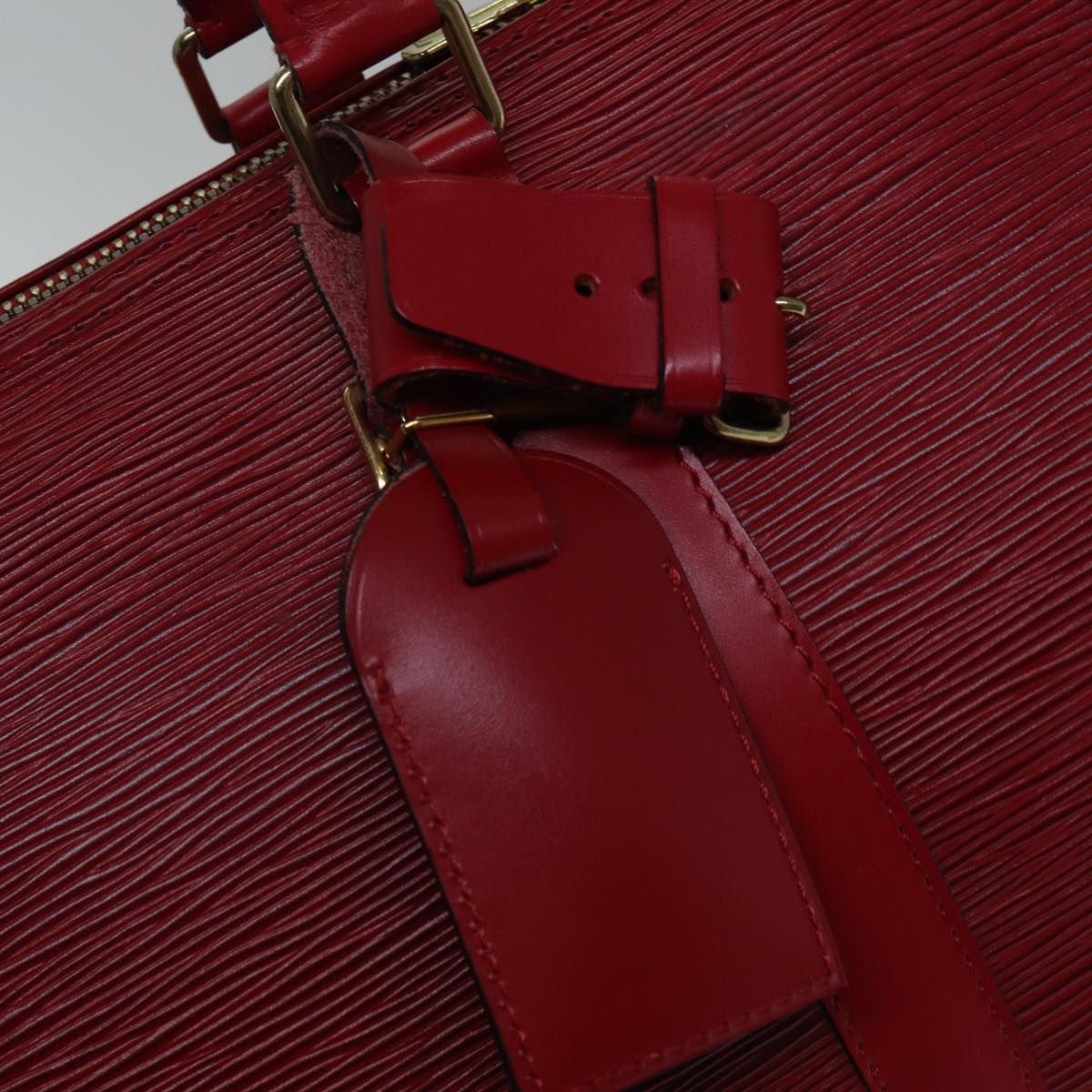 Louis Vuitton Keepall 45, Red, Leather, travel