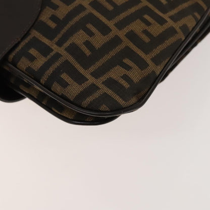 Fendi Zucca, Brown, Canvas, shoulder