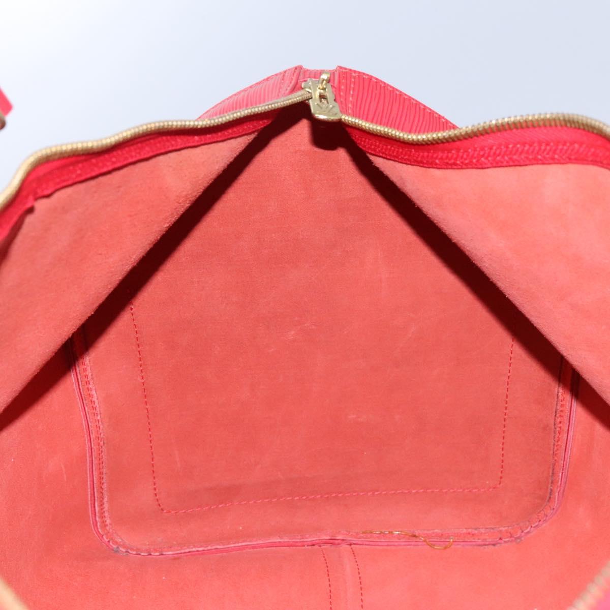 Louis Vuitton Keepall 55, Red, Leather, travel