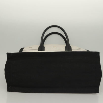 Saint Laurent Rive Gauche, White, "CANVAS, LEATHER", handbag