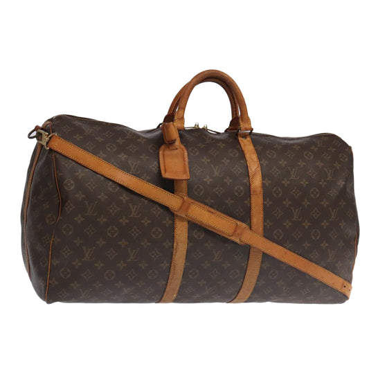 Louis Vuitton Keepall Bandoulière 60, Brown, Canvas, travel
